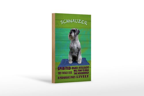 Holzschild Spruch 12x18cm Schnauzer Hund highly inelligent Dekoration