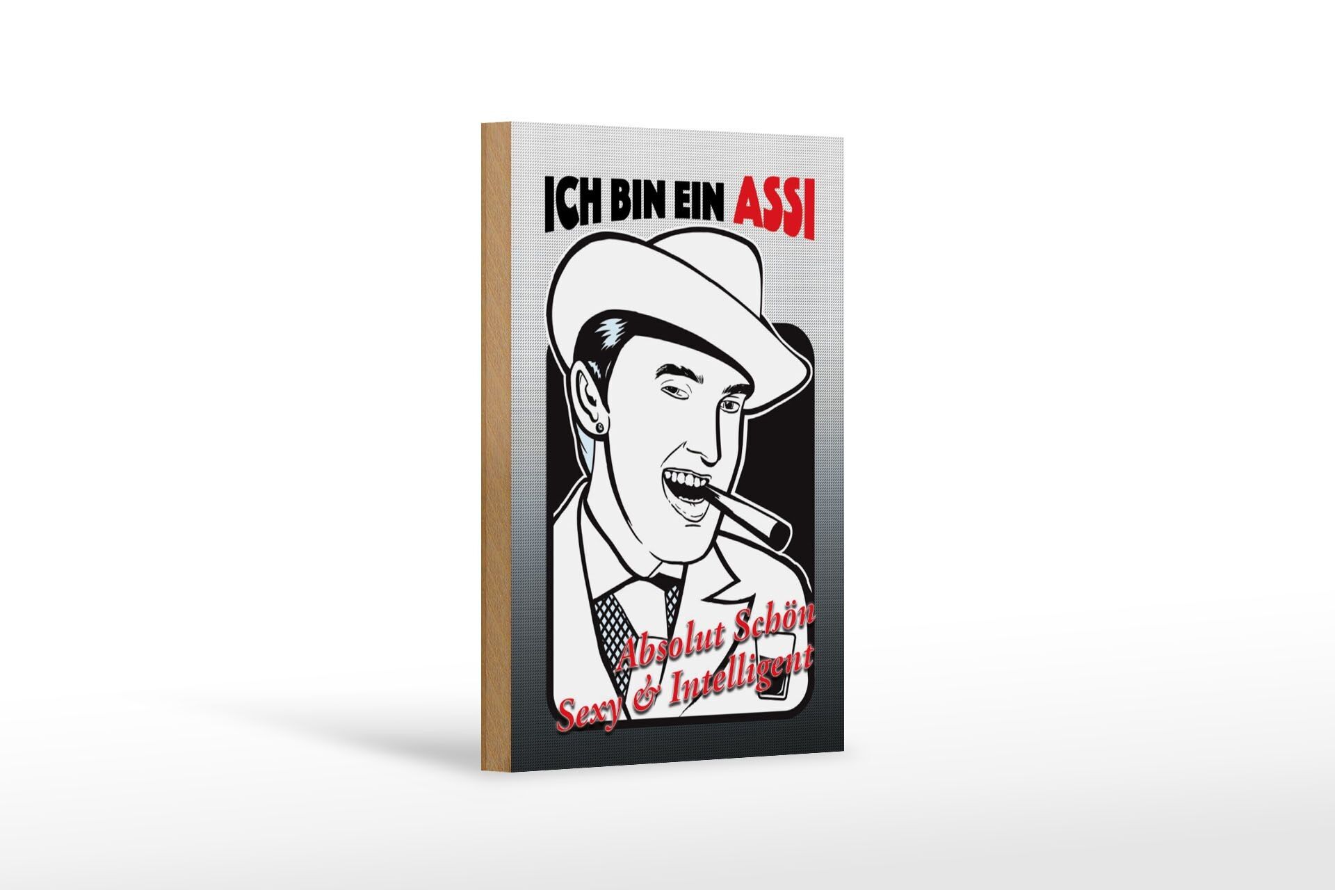 Cartello in legno con scritta 12x18 cm Io sono ASSI bellissima decorazione intelligente