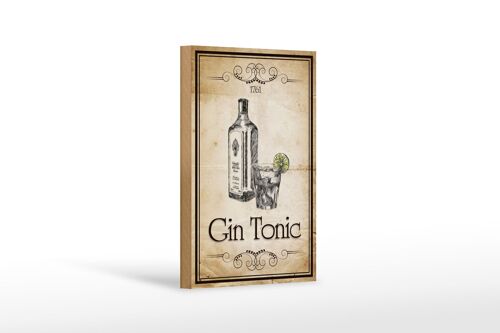 Holzschild 12x18 cm 1761 Gin tonic Retro Dekoration