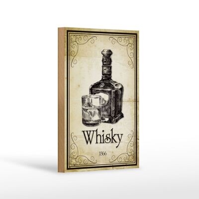 Cartel de madera 12x18 cm 1866 Whisky Decoración Retro