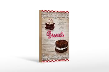 Panneau en bois recette 12x18 cm ingrédients brownie 250g décoration beurre 1