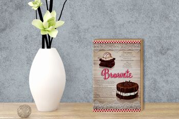 Panneau en bois recette 12x18 cm ingrédients brownie 250g décoration beurre 3