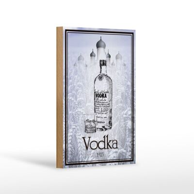 Cartello in legno 12x18 cm 1925 Decorazione Vodka importata