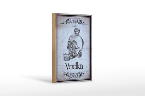 Holzschild 12x18 cm 1925 Vodka Totenkopf Dekoration