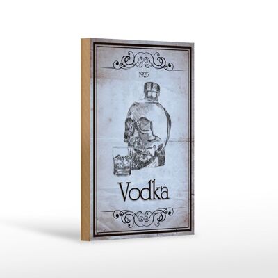 Cartel de madera 12x18 cm 1925 Decoración calavera vodka