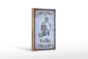 Panneau en bois 12x18 cm 1925 Décoration tête de mort Vodka 1