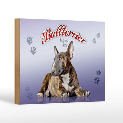 Wooden sign dog 18x12 cm Bull Terrier England 1850 decoration
