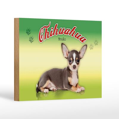 Wooden sign dog 18x12cm Chihuahua Mexico wall decoration