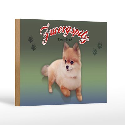 Wooden sign dog 18x12 cm Pomeranian Germany decoration