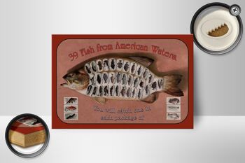 Panneau en bois poisson 18x12 cm 39 Décoration poissons des eaux américaines 2