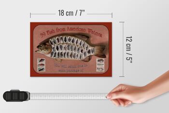 Panneau en bois poisson 18x12 cm 39 Décoration poissons des eaux américaines 4