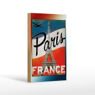 Targa in legno Parigi 12x18 cm Torre Eiffel Francia decorazione murale decorazione