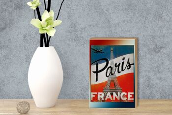 Panneau en bois Paris 12x18 cm Tour Eiffel France décoration murale décoration 3