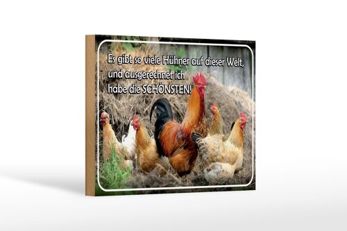 Holzschild Spruch 18x12 cm es gibt so viele Hühner und Dekoration
