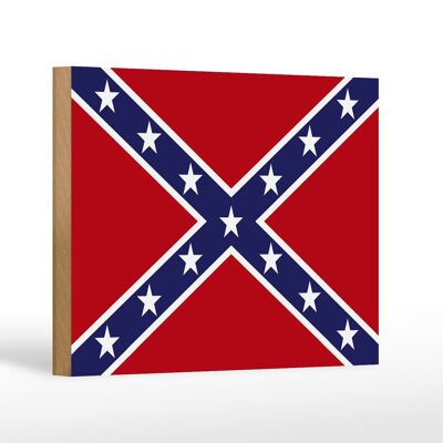 Letrero de madera bandera 18x12 cm decoración Estados Confederados de América