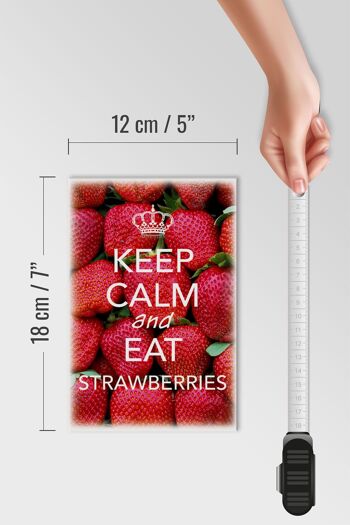 Panneau en bois disant 12x18cm Décoration Keep Calm and eat fraises 4