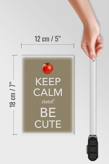 Panneau en bois disant 12x18 cm Keep Calm and be cute décoration tomate 4