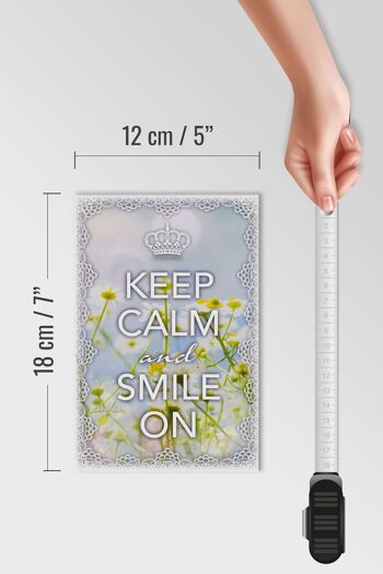 Panneau en bois disant 12x18 cm Keep Calm and smile sur la décoration de la couronne 4