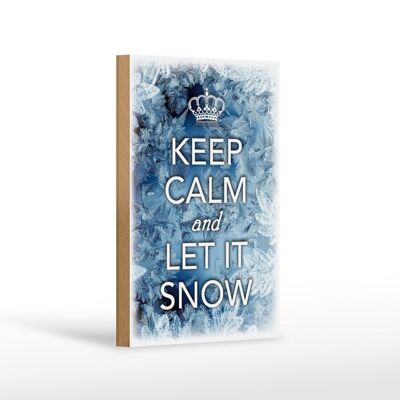 Cartel de madera que dice 12x18 cm Keep Calm and let is snow decoración