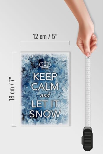 Panneau en bois disant 12x18 cm Keep Calm and let is snow décoration 4