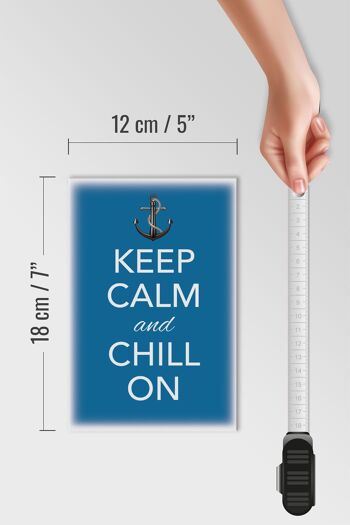 Panneau en bois disant 12x18 cm Keep Calm and chill sur la décoration 4