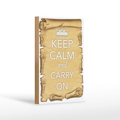 Holzschild Spruch 12x18 cm Keep Calm and carry on Dekoration