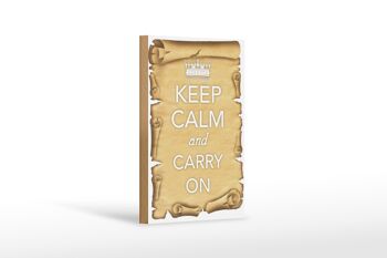 Panneau en bois disant 12x18 cm Keep Calm and continue decoration 1