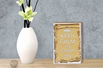 Panneau en bois disant 12x18 cm Keep Calm and continue decoration 3