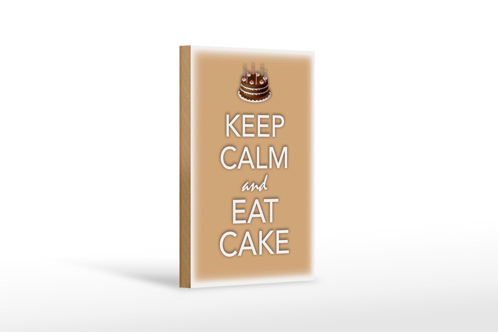 Cartello in legno con scritta 12x18 cm Decorazione torta Keep Calm and Eat
