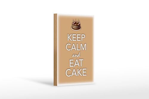 Holzschild Spruch 12x18 cm Keep Calm and eat cake Dekoration