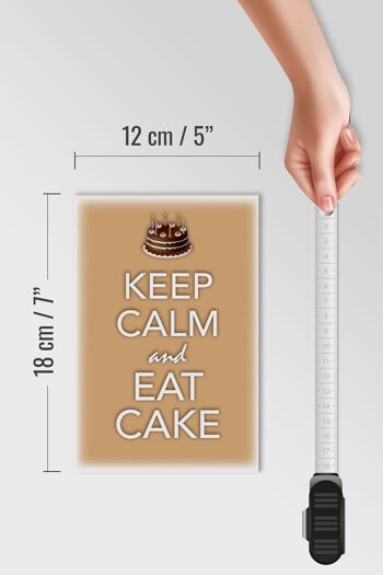 Panneau en bois disant 12x18 cm Keep Calm and eat décoration de gâteau 4