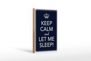 Panneau en bois disant 12x18 cm Décoration Keep Calm and let me sleep 1