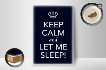 Panneau en bois disant 12x18 cm Décoration Keep Calm and let me sleep 2