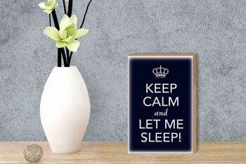 Panneau en bois disant 12x18 cm Décoration Keep Calm and let me sleep 3