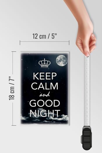Panneau en bois disant 12x18 cm Décoration Keep Calm and good night 4