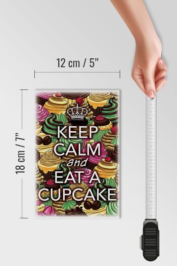 Panneau en bois disant 12x18 cm Keep Calm and eat a Cupcake décoration 4