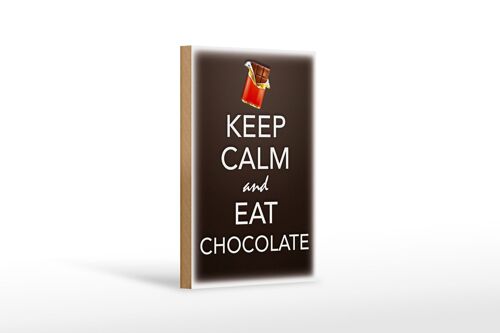 Holzschild Spruch 12x18 cm Keep Calm and eat chokolate Dekoration