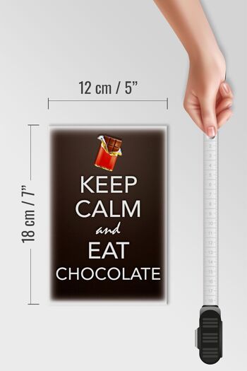 Panneau en bois disant 12x18 cm Keep Calm and eat chocolate decoration 4