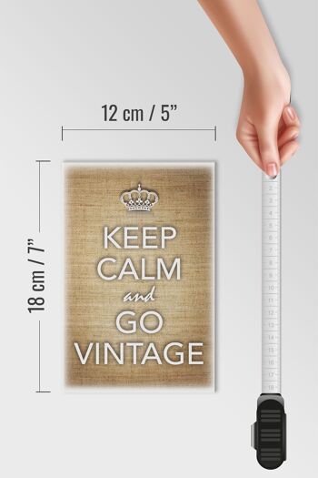 Panneau en bois disant 12x18 cm Keep Calm and go décoration vintage 4