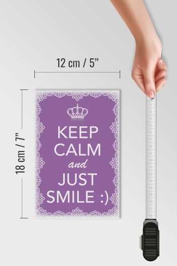 Panneau en bois disant 12x18 cm Keep Calm and just smile :) Décoration 4