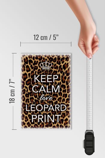 Panneau en bois disant 12x18 cm Keep Calm love, décoration imprimé léopard 4