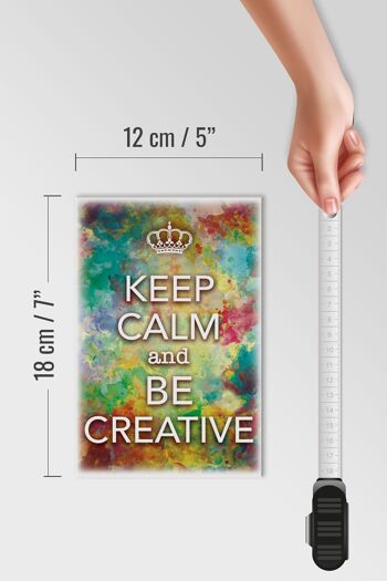 Panneau en bois disant 12x18cm Keep Calm and be creative decoration 4