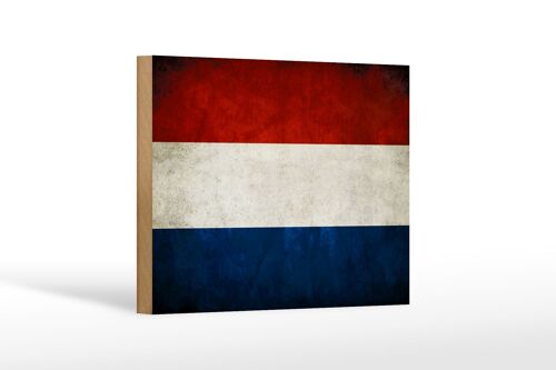 Holzschild Flagge 18x12 cm Niederlande Holland Fahne Dekoration