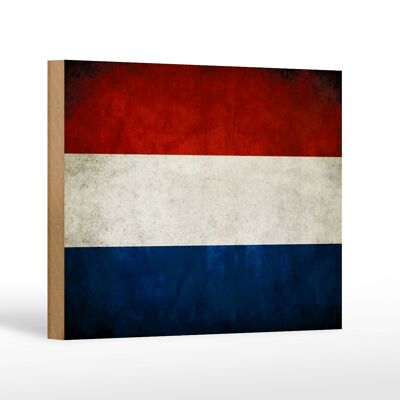 Bandera de madera 18 x 12 cm Decoración de bandera de Holanda Holanda