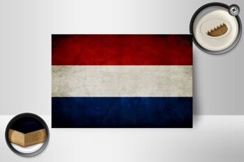 Drapeau en bois 18 x 12 cm Décoration drapeau Pays-Bas Hollande 2