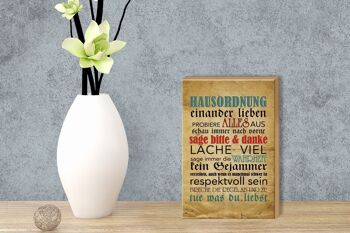 Panneau en bois disant 12x18 cm règles de la maison merci de dire merci décoration 3