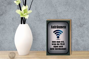 Panneau en bois indiquant 12x18 cm, nettoyez lorsque le WiFi n'est pas sur la décoration 3