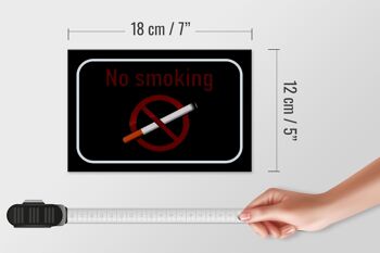 Panneau en bois 18x12cm Interdiction de fumer Panneau noir Interdiction de fumer 4