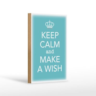 Holzschild Spruch 12x18cm Keep Calm and make a wish Dekoration