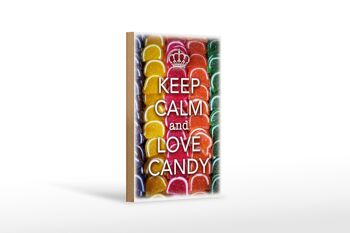 Panneau en bois disant 12x18 cm Keep Calm and love candy decoration 1